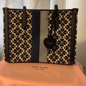 Kate Spade “Spade Flower Jacquard Stripe Market Medium Tote”